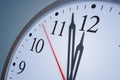 Deadline and time concept. Close up view on clock showing twelve hours. 3D rendered illustration