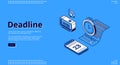 Deadline, time management isometric landing page Royalty Free Stock Photo