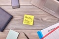 Deadline today handwriting with office stationery items. Royalty Free Stock Photo