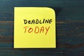 Deadline today post it on wood Royalty Free Stock Photo