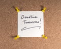 Deadline Tomorrow Memo Royalty Free Stock Photo