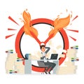 Deadline vector concept. Office manager and chaos at work illustration