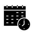 Deadline glyph flat vector icon Royalty Free Stock Photo