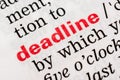 Deadline Word Definition Royalty Free Stock Photo