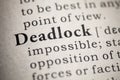 Dictionary definition of the word deadlock