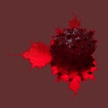 stylized fractal from coronavirus cv19 shape red and black
