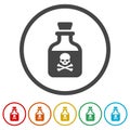 Deadly poison bottle with crossbones label vector illustration Royalty Free Stock Photo