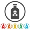 Deadly poison bottle with crossbones label vector illustration Royalty Free Stock Photo