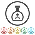 Deadly poison bottle with crossbones label vector illustration Royalty Free Stock Photo