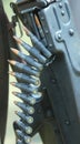 Deadly row machine gun bullets Royalty Free Stock Photo