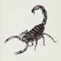 Deadly scorpion vintage style illustration