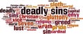 Deadly sins word cloud Royalty Free Stock Photo