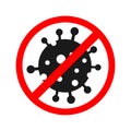 Deadly virus forbidden warning sign icon vector