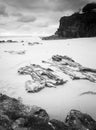 Deadmans Beach Stradbroke Island Black and White