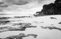 Deadmans Beach Stradbroke Island Black and White