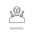 deadpool linear icon. Modern outline deadpool logo concept on wh