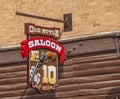 Closeup of No 10 old style Saloon emblem, Deadwood, SD, USA