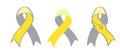 Deaf awareness month septembe yellow and gray support ribbon. Royalty Free Stock Photo