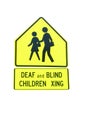 Deaf and Blind Children Crossing sign Royalty Free Stock Photo