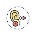 Color illustration icon for Deaf, unhearing and earless