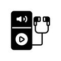 Black solid icon for Deaf, device and machine