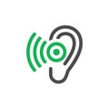 Deaf illustration, hearing aid icon Royalty Free Stock Photo