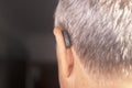 Deaf man hearing aid ear Royalty Free Stock Photo