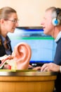 Deaf man makes a hearing test Royalty Free Stock Photo