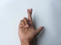 Deaf mute hand language on white Learn the alphabet, deaf-mute nonverbal communication. alphabet