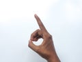 Deaf mute hand language on white Learn the alphabet, deaf-mute nonverbal communication. alphabet