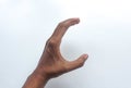 Deaf mute hand language on white Learn the alphabet, deaf-mute nonverbal communication. alphabet