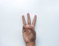 Deaf mute hand language on white Learn the alphabet, deaf-mute nonverbal communication. alphabet