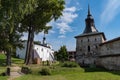 Deaf Tower and St. Sergius Church in the Kirillo-Belozersky Monastery, Vologda region. Russia