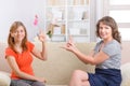 Deaf woman learning sign language Royalty Free Stock Photo