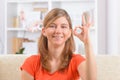 Deaf woman using sign language Royalty Free Stock Photo