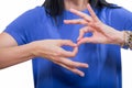 Deaf woman using sign language Royalty Free Stock Photo