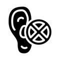 Deafness disease glyph icon vector illustration sign