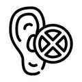 Deafness disease line icon vector illustration sign