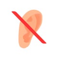 Deafness icon in cartoon style