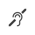 Deafness symbol. hearing impairment line icon, outline lo