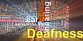 Deafness word cloud glowing Royalty Free Stock Photo