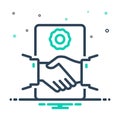 Mix icon for Deal Agreement, handshake and partnership Royalty Free Stock Photo