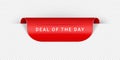 Deal Of The Day Vector Sticker, Tag, Banner, Label, Sign Or Ribbon Realistic Red Origami Style Vector Paper Ribbon For Royalty Free Stock Photo