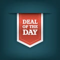 Deal of the day vertical ribbon bookmark tag Royalty Free Stock Photo