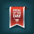 Deal of the day vertical ribbon bookmark tag Royalty Free Stock Photo