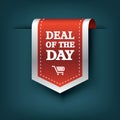 Deal of the day vertical ribbon bookmark tag Royalty Free Stock Photo