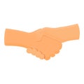 Deal hand shake icon cartoon vector. Business trust