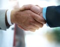 Deal, handshake and business people for b2b partnership, welcome or hiring success. Thank you, shaking hands and person Royalty Free Stock Photo