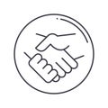Deal handshake icon, linear isolated illustration, thin line vector, web design sign, outline concept symbol with Royalty Free Stock Photo
