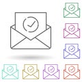 Deal, inbox multi color icon. Simple thin line, outline vector of professional seo icons for ui and ux, website or mobile Royalty Free Stock Photo